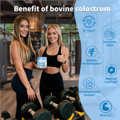 VNNIQ colostrum powder being poured for smooth integration