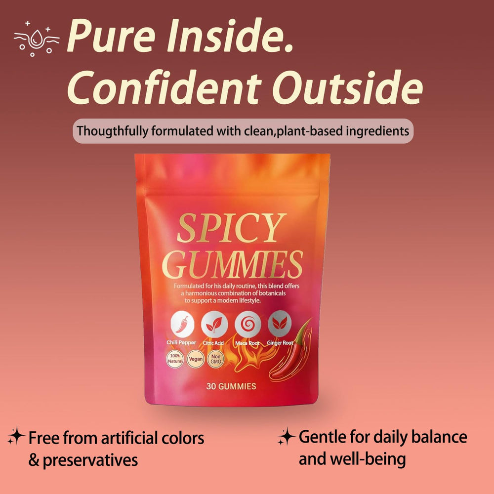 Voererh Spicy Gummy peach close-up highlighting juicy flavor and aroma.