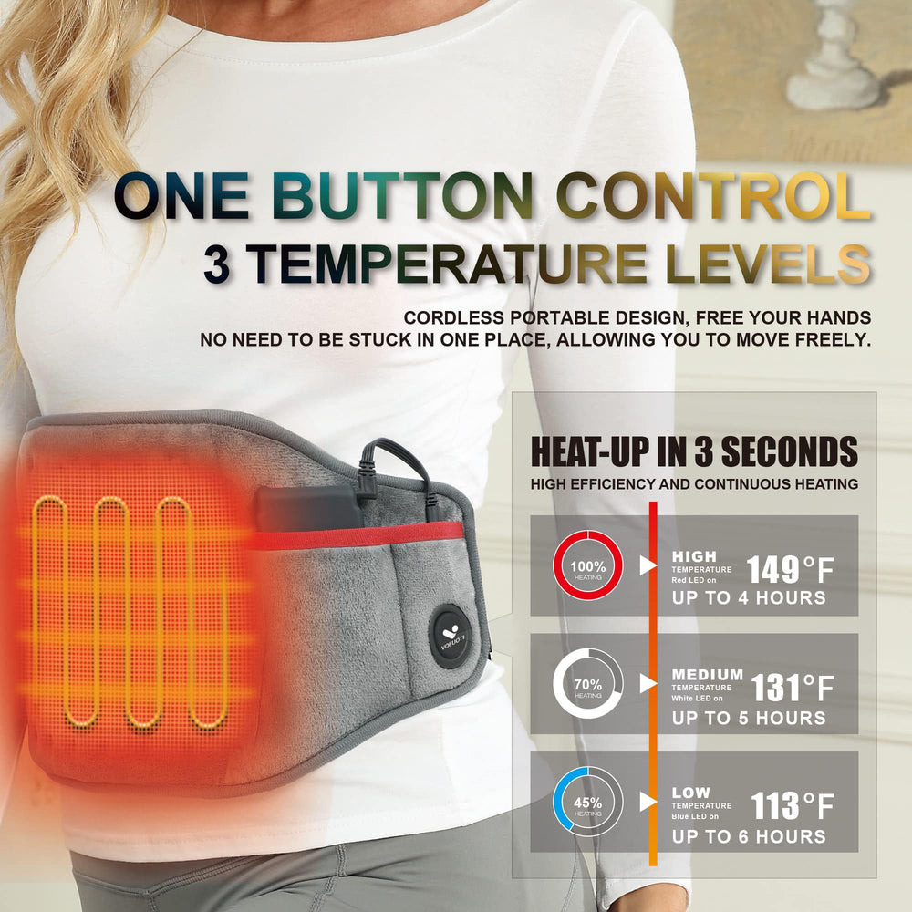 Vofuoti cordless heating pad with battery pack for wireless heat.