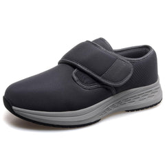 Vogona diabetic shoes for men, side view highlighting adjustable wide fit for swollen feet.