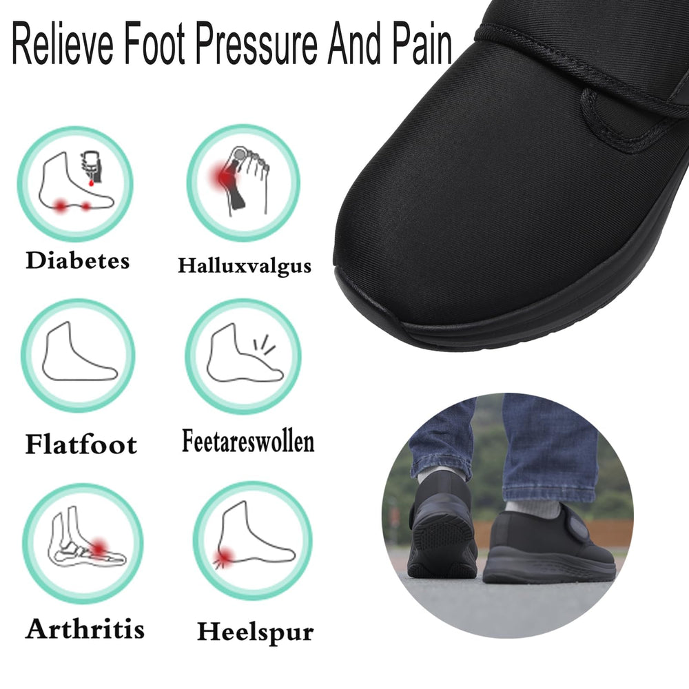 Vogona seamless upper minimizes irritation for sensitive, swollen-feet wearers.