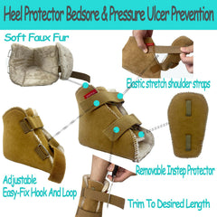 Vogona Fuzzy Heel Protector shows breathable sheepskin lining for comfort