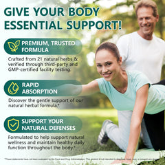 VOGSIG Lymphatic Drainage 21-in-1 botanical blend illustration with echinacea and kelp.