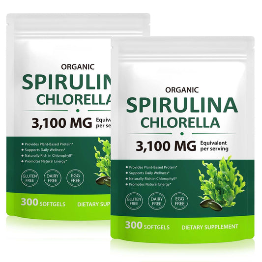 VOGSIG Spirulina Chlorella capsules for daily plant protein and chlorophyll support.