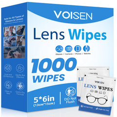 VOISEN lens wipes 1000 pack for on the go eyeglass cleaning
