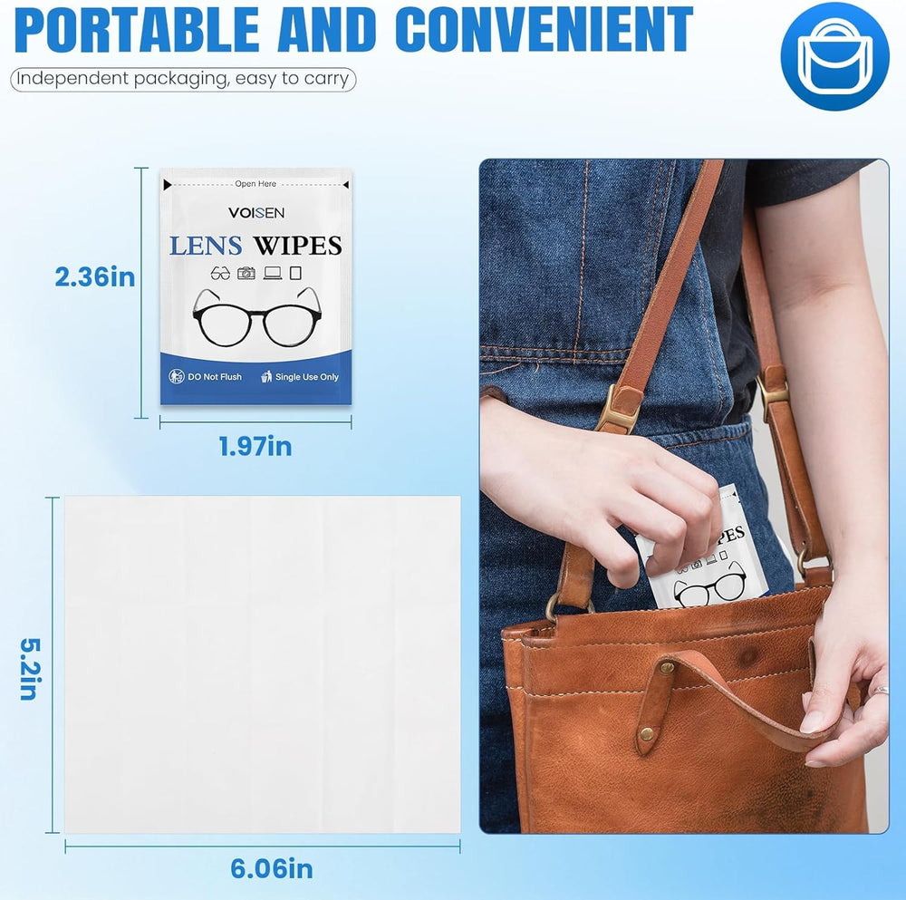VOISEN lens wipes deliver streak free cleaning on glasses and screens