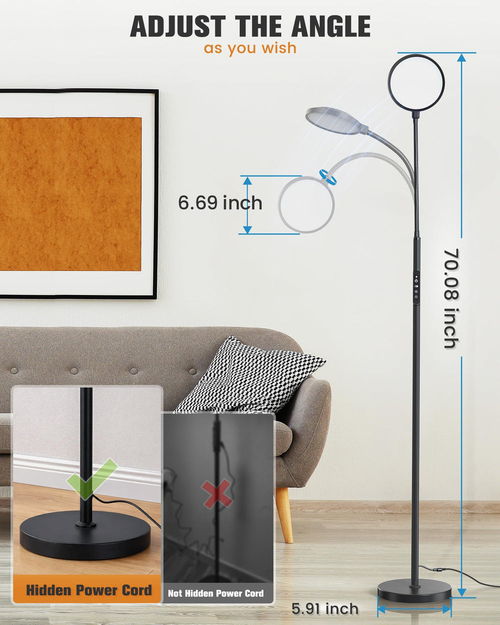 VOLISUN hidden cord design blends with décor.