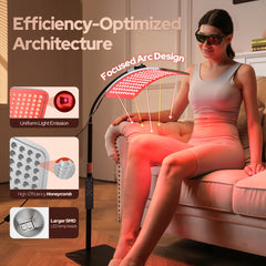 VOLISUN red light therapy lamp curved panel design emphasizing even light distribution.