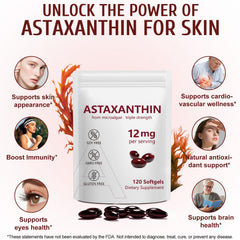 Vortexonix Astaxanthin information card emphasizes non-GMO ingredients.