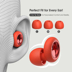 Vosaf ear plugs four-sizes xs-s-m-l ensure a secure custom fit.