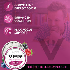 Open VPR Energy pouch for discreet on-the-go energy delivery