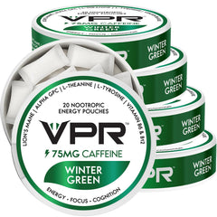 VPR Energy 75mg caffeine pouches packaging for on-the-go energy