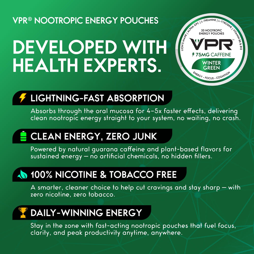 VPR Energy pouches on a travel table for quick energy