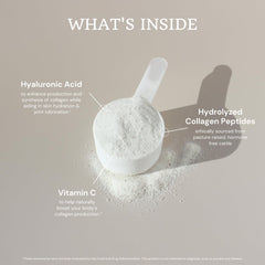 Unflavored collagen powder dissolving smoothly in water or coffee.