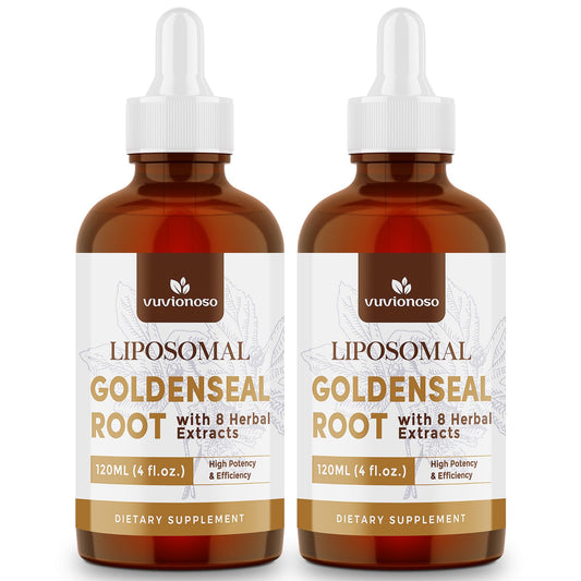 Vuvionoso Golden Seal tincture bottle with dropper for daily immune wellness.