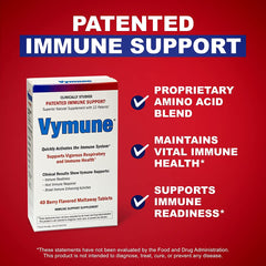 Vymune berry flavored tablet appearance indicating pleasant daily immune support.