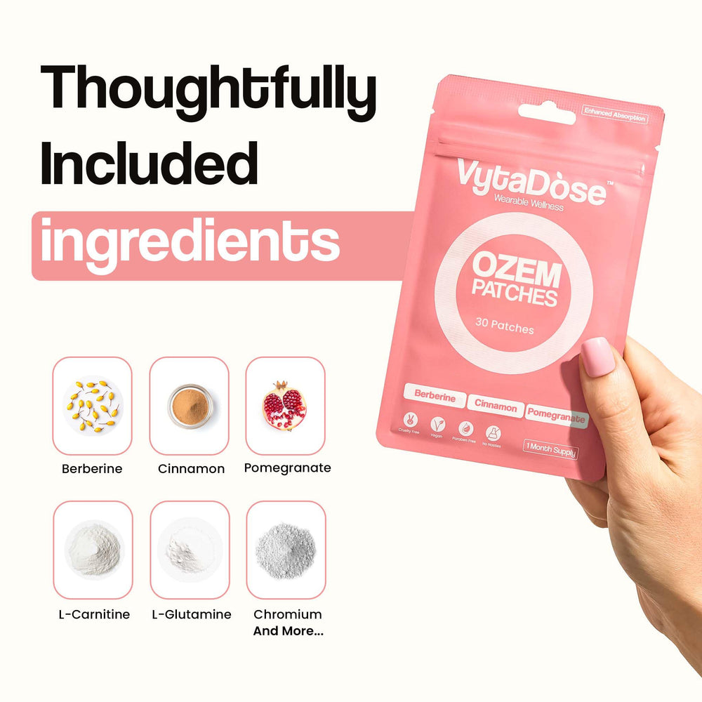 Vytadose Ozem patches water-resistant and durable during workouts and showers