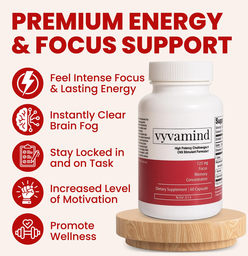 vyvamind capsules 60-count on display suggesting cognitive support