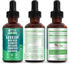 Vyxion Soursop Bitters liquid dropper in use for on-the-go energy support.