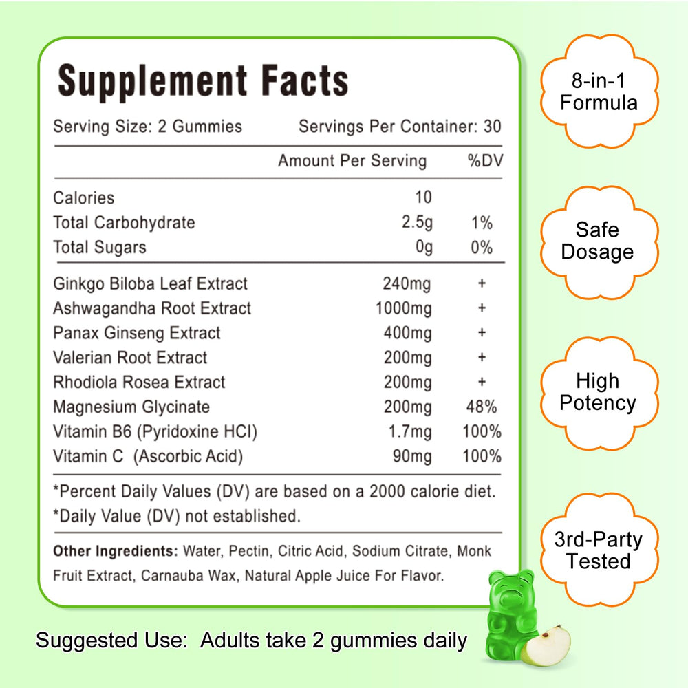 VZOXAINS gummies dosage shows two gummies per day for adults