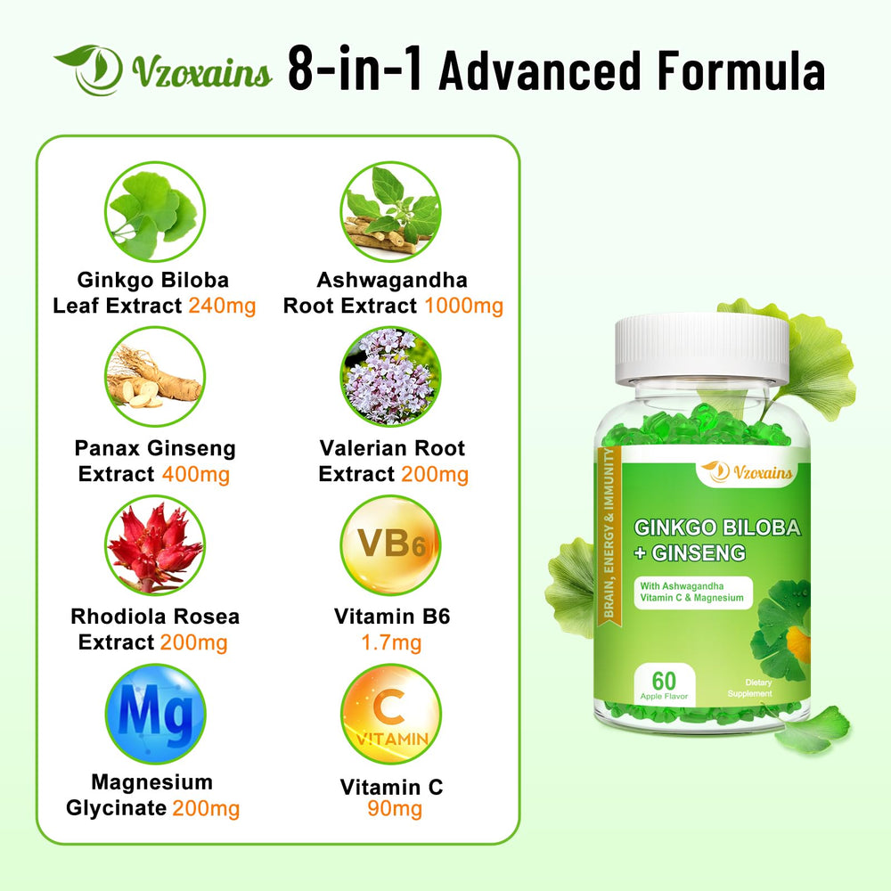 VZOXAINS gummies ingredients panel highlights antioxidants for cellular health