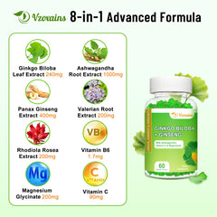 VZOXAINS gummies ingredients panel highlights antioxidants for cellular health