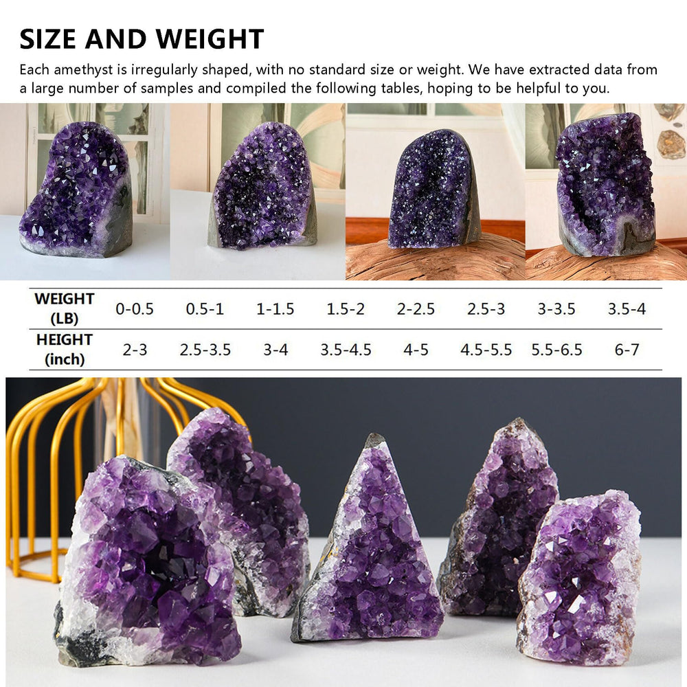 WAFUNNE amethyst geode sparkle cluster for shelf display and ambience.