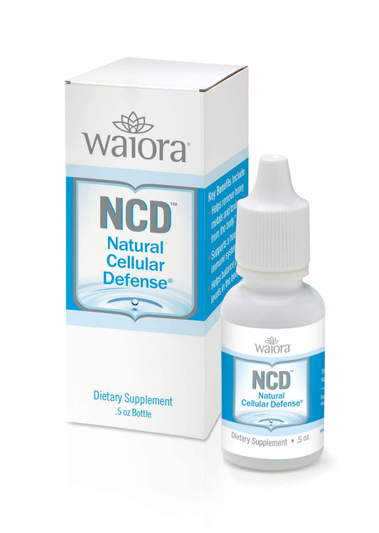 Waiora NCD liquid bottle front showing compact wellness drops for daily support.