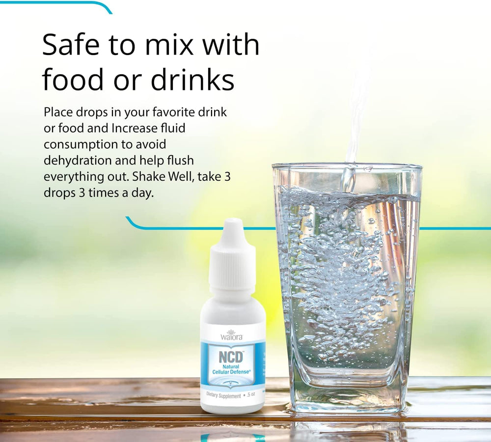 Waiora NCD liquid drops for easy daily supplementation.