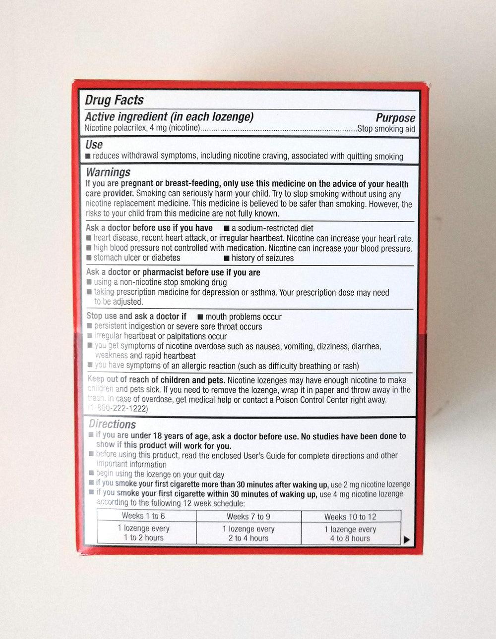 Walgreens nicotine lozenge 4 mg cinnamon lozenges on a table for easy use