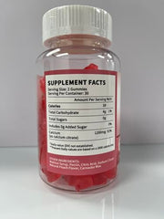 Wanish gummies bottle close-up showing 1200 mg per serving and chewable form