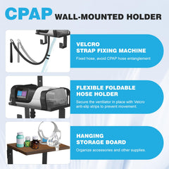 Wanyshapy dual-hook storage keeps mask and tubing off the floor.