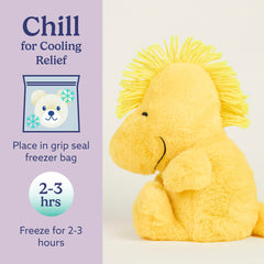 Soft, grain-filled fabric with lavender scent for bedtime coziness.