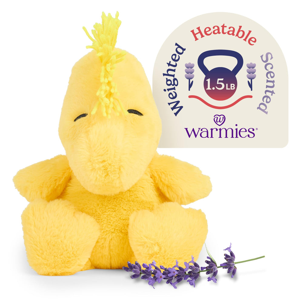 Warmies Woodstock microwavable stuffed animal for cozy warmth and comforting snuggles.