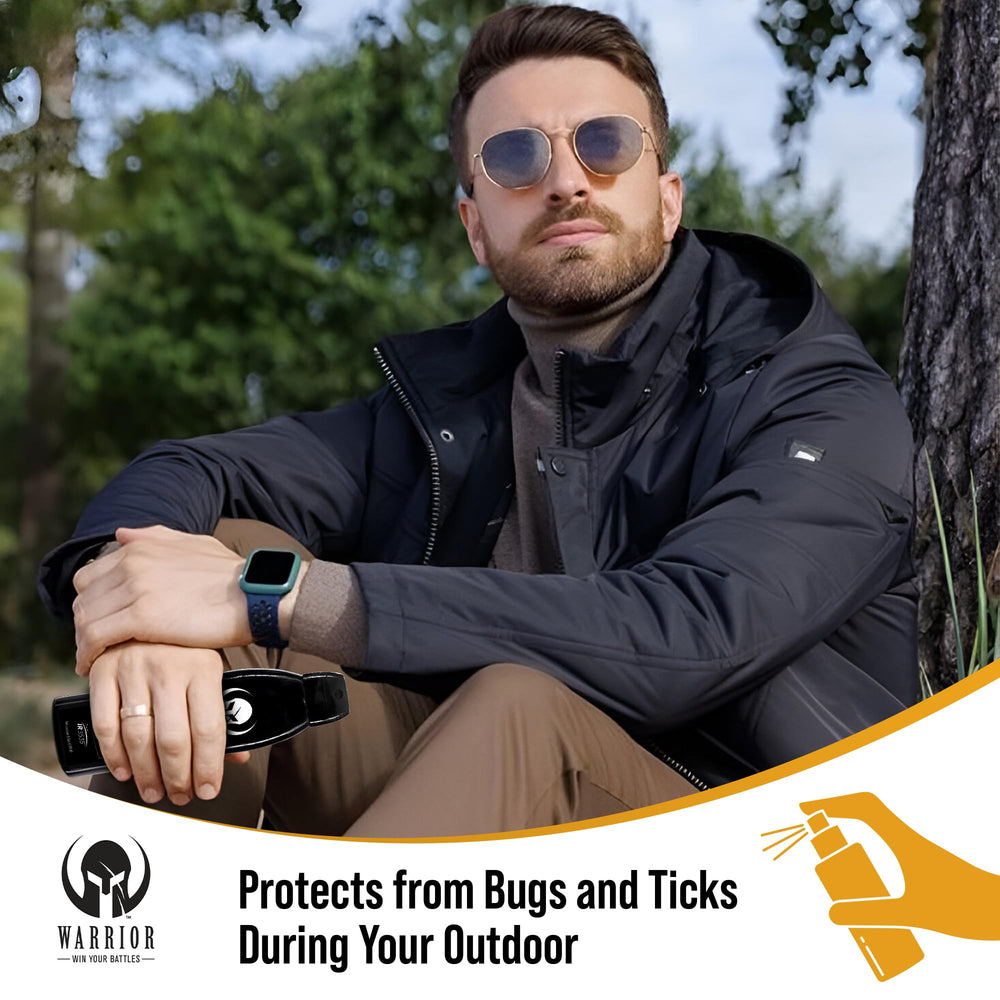 Warrior bug shield spray packs neatly in a backpack for adventures.