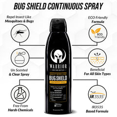 Warrior IR3535-based insect repellent protects against mosquitoes and ticks.