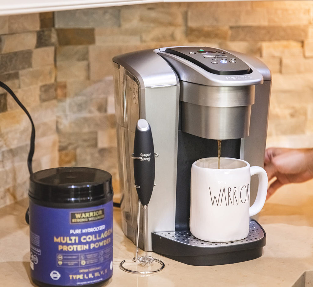 Warrior Strong Wellness collagen peptides ingredients panel on packaging.