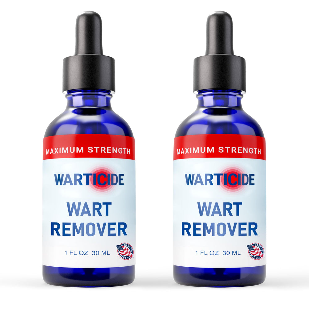 Warticide bottle with dropper for precise wart care application.