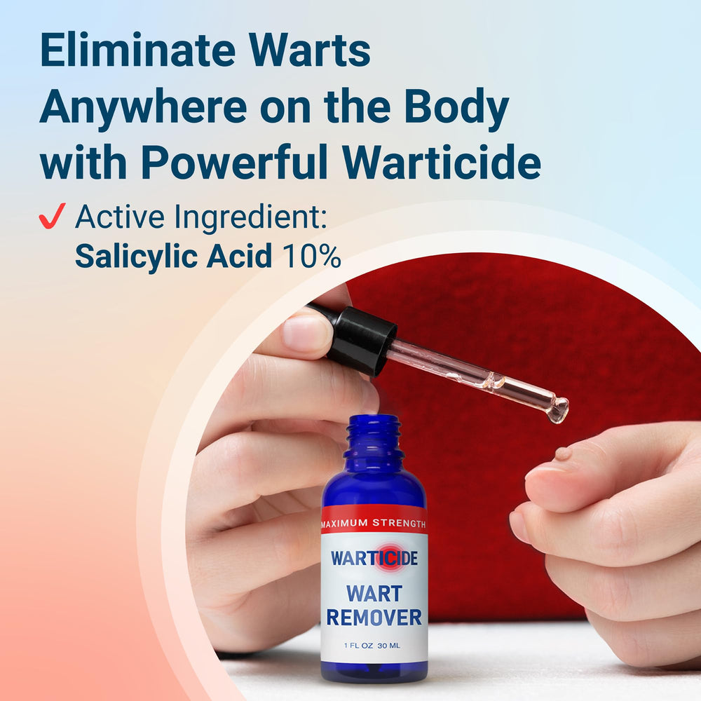 Warticide hand and foot use demonstrates practical daily wart care.