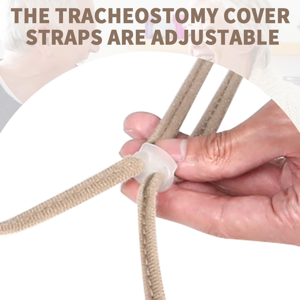 Washinbed breathable mesh tracheostomy cover enhances airflow and skin comfort.