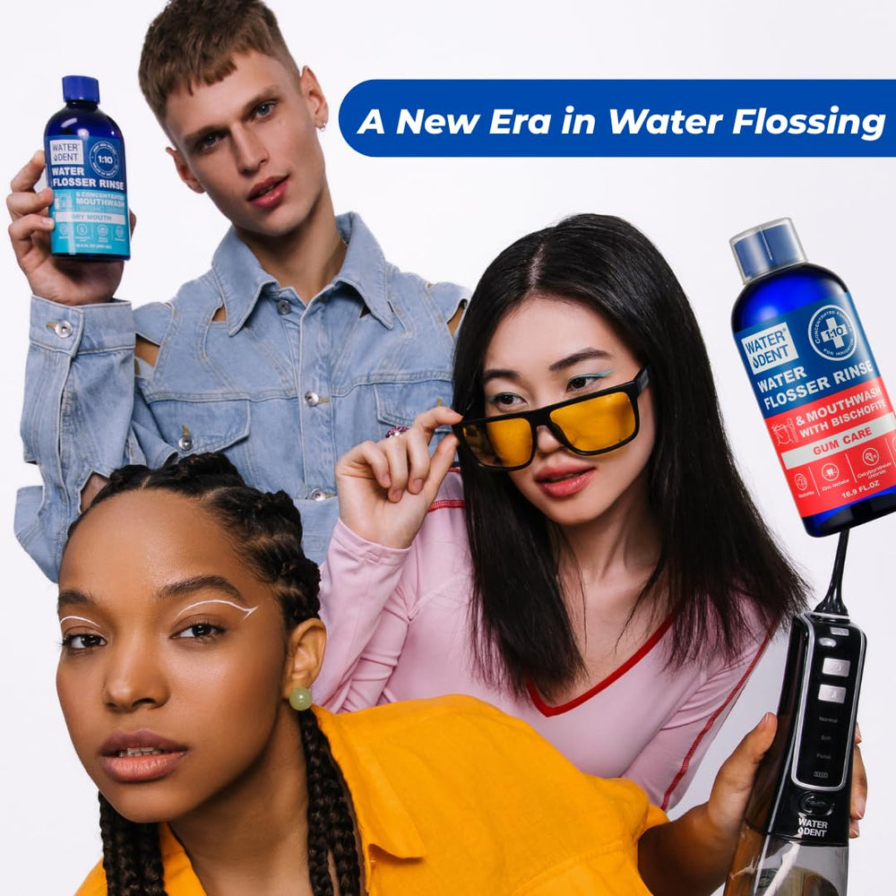 WATER DENT plastic-savings highlight fewer bottles per routine