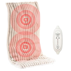 WATO FT heat massaging weighted pad on back delivers soothing warmth and pressure.