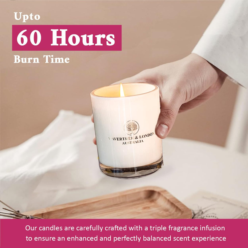 Wavertree & London Pink Peony Burn time label up to 60 hours.