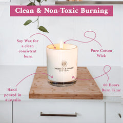 Wavertree London triple-scent candle in burn with layered aroma