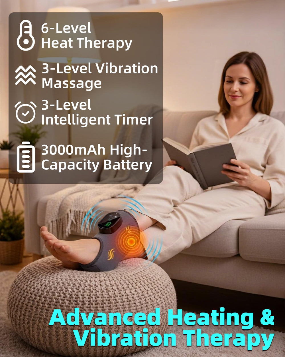 WBHLDM heat settings control panel for customizable warmth during sessions.