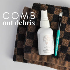 We Love Eyes chamomile eyelid hygiene routine visual for daily care.