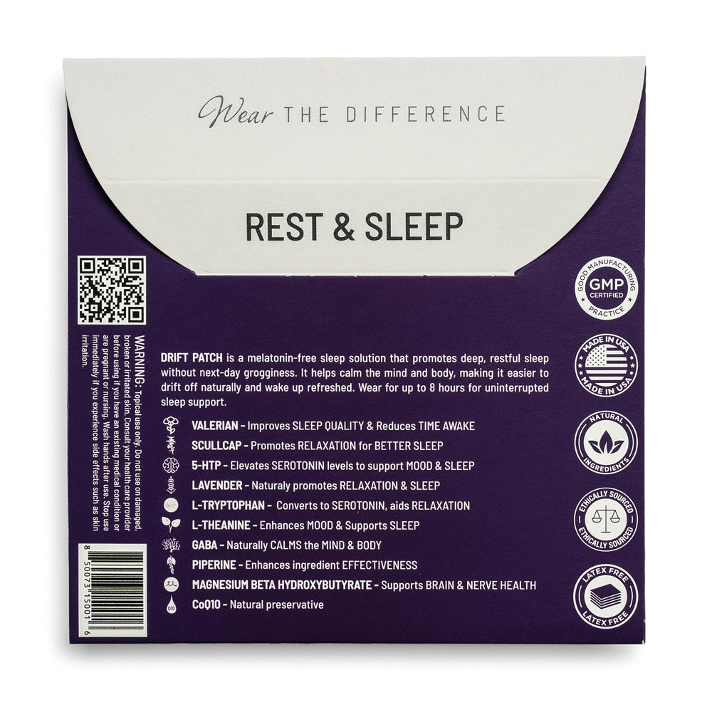 Wear Wellness Drift Patch on arm for discreet nightly use.