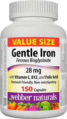 Webber Naturals Gentle Iron bottle front showing gentle stomach compatibility
