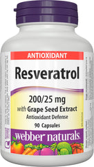 Webber Naturals Resveratrol bottle 90 capsules supports daily antioxidant-friendly wellness