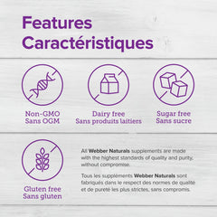 Webber Naturals Resveratrol capsules closeup emphasizes convenient daily dosage